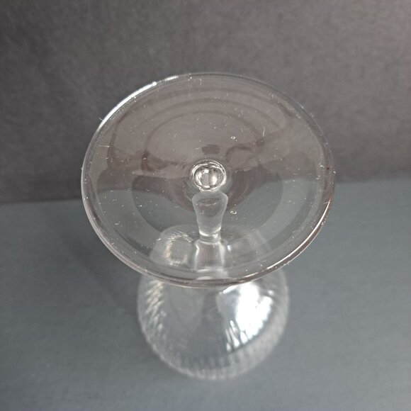 Vintage Clear Ribbed Glass Goblet 8.75" Tall Large Wine Water Stemware Elegant - Picture 2 of 11